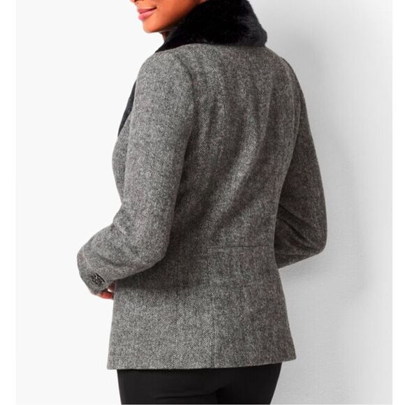 Talbots HERRINGBONE ABERDEEN SHETLAND BLAZER sz 10 - Picture 2 of 10